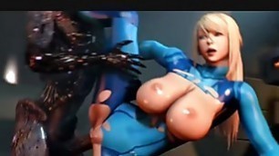 3D MILF Samus Aran fucked by robot