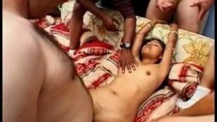 Indian chick bangs a bunch of cocks