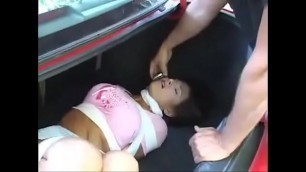 Bursting To Pee&comma; Sexy k&period; Girl Can't Hold It Anymore In The Trunk