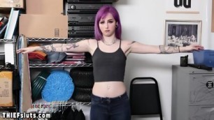 Pinked Haired Emo Teen Thief Punish Fucked By A Cop